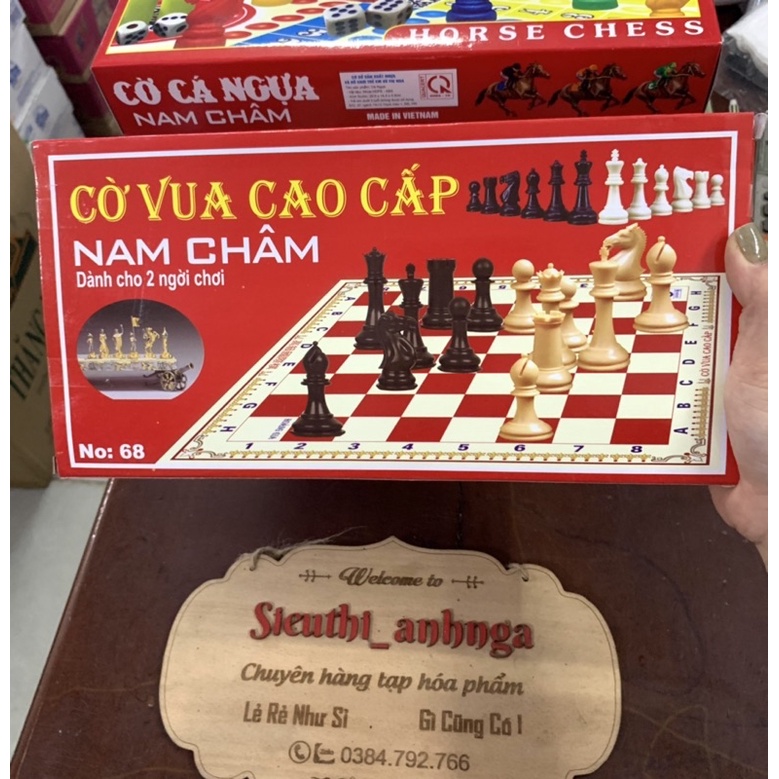 Hộp Cờ Vua/Cờ Cá Ngựa Cao Cấp Nam Châm