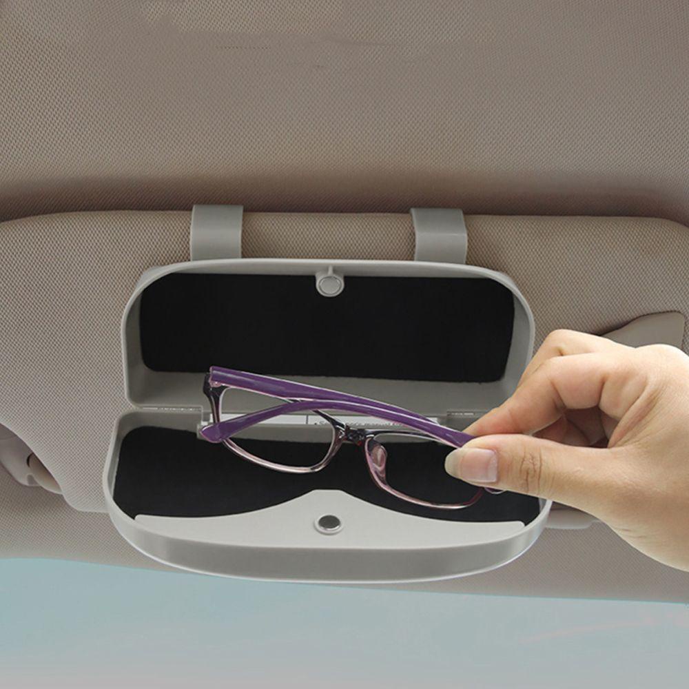 1 Hộp Đựng Mắt Kính Màu Đen Đa Năng Cho Xe Hơi