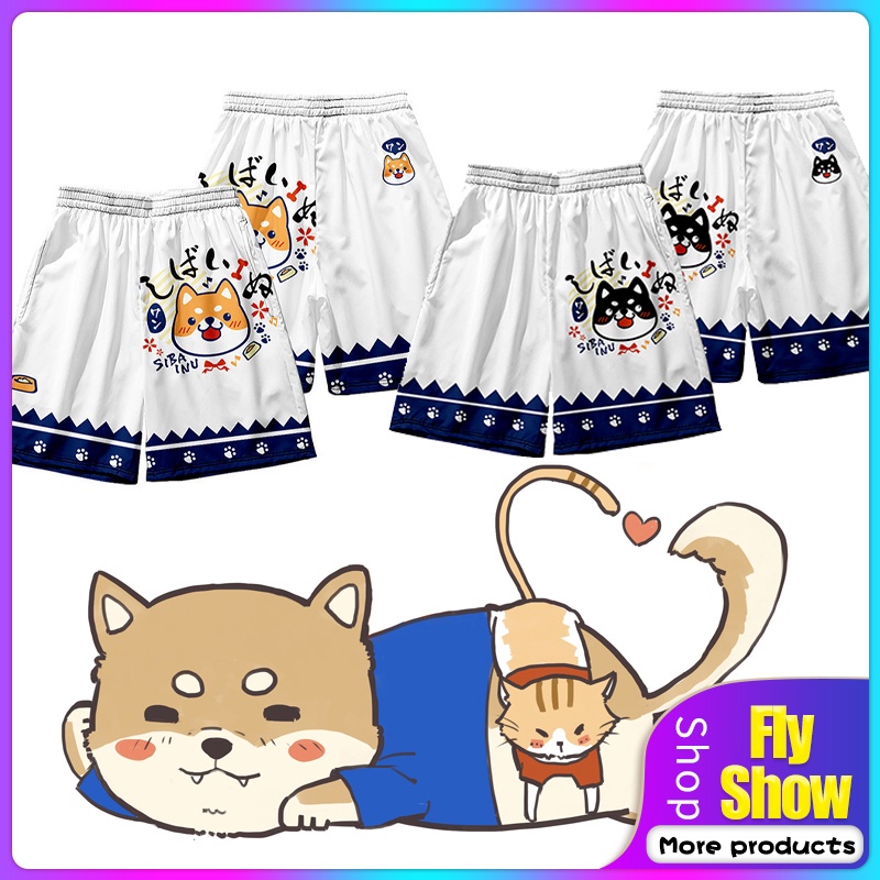 Quần short in hình chú cún shiba đáng yêu dành cho nam