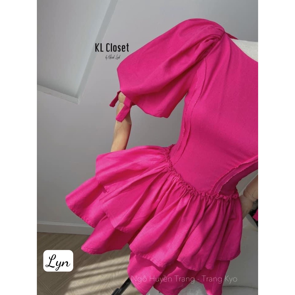 Váy tay bồng hai tầng xòe hàng thiết kế