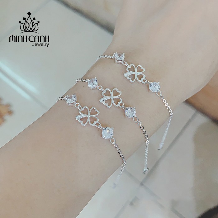 Lắc Tay Bạc Cỏ 4 Lá Loại Rỗng May Mắn - Minh Canh Jewelry