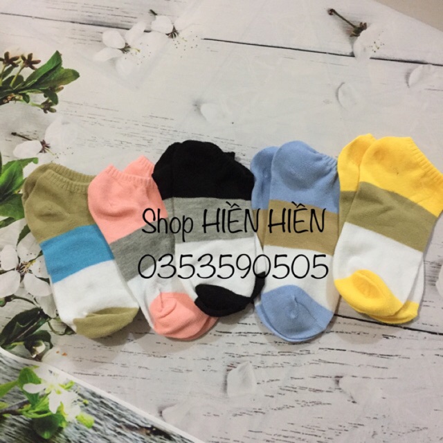 ✌️Tất hộp MUJI 5 đôi màu kẻ