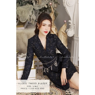 Double Dots- Áo khoác dạ tweed dáng váy Alexis thiết kế cá tính