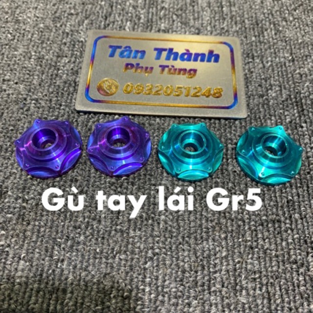 Gù tay lái titan GR5 xanh tím, lục bảo - 1 cặp