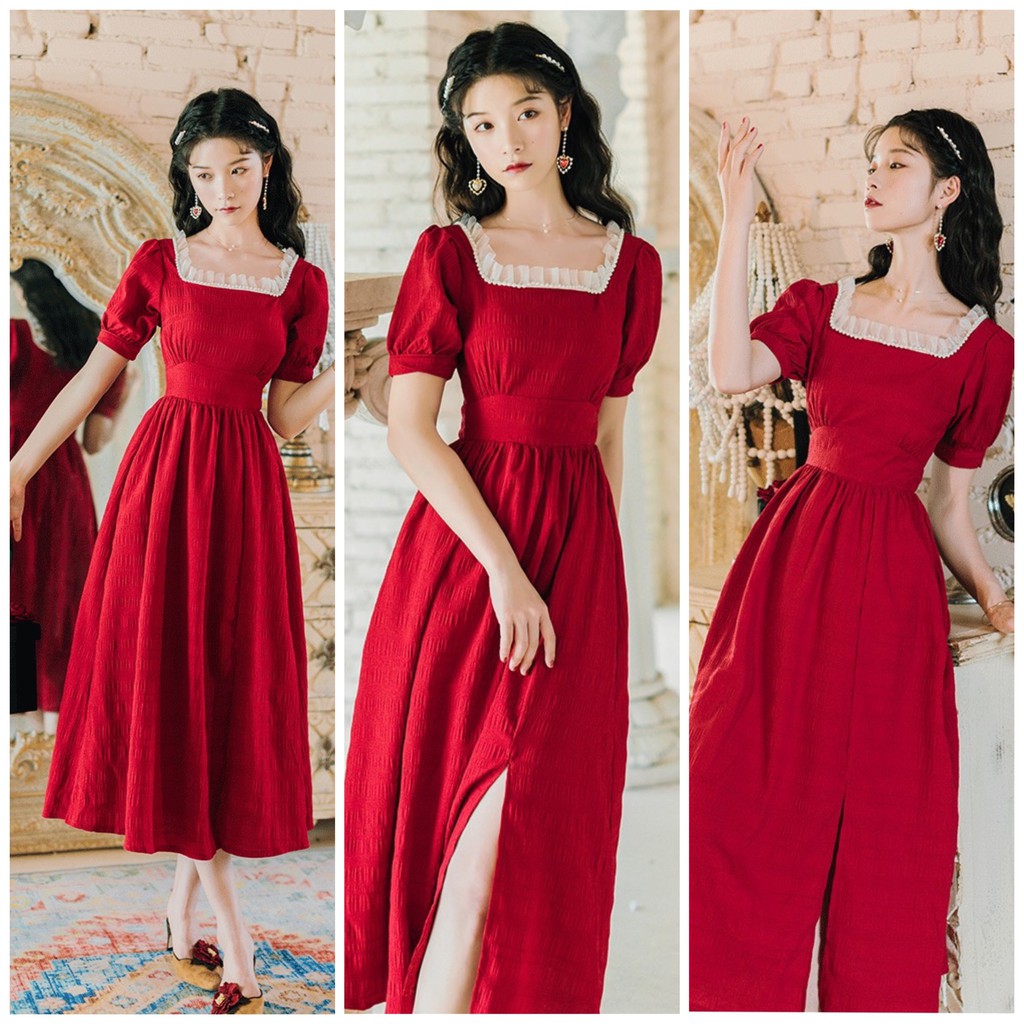 [Mã FAGREEN245 giảm 10% tối đa 30K đơn 99K] [CÓ ẢNH THẬT] Váy ulzzang tiểu thư dự tiệc xẻ tà - V20 - jannahouse | BigBuy360 - bigbuy360.vn