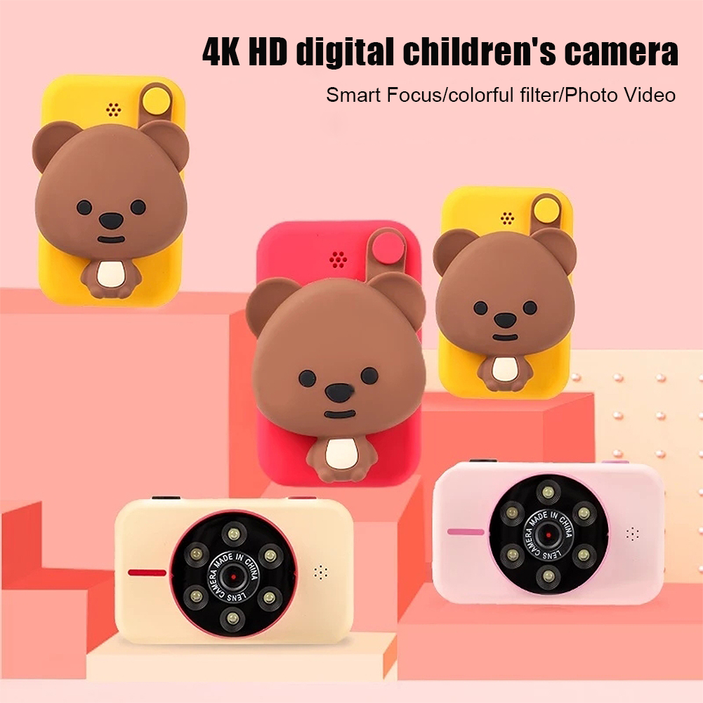 Máy ảnh mini 4K HD dành cho trẻ em có camera kép phía trước và phía sau