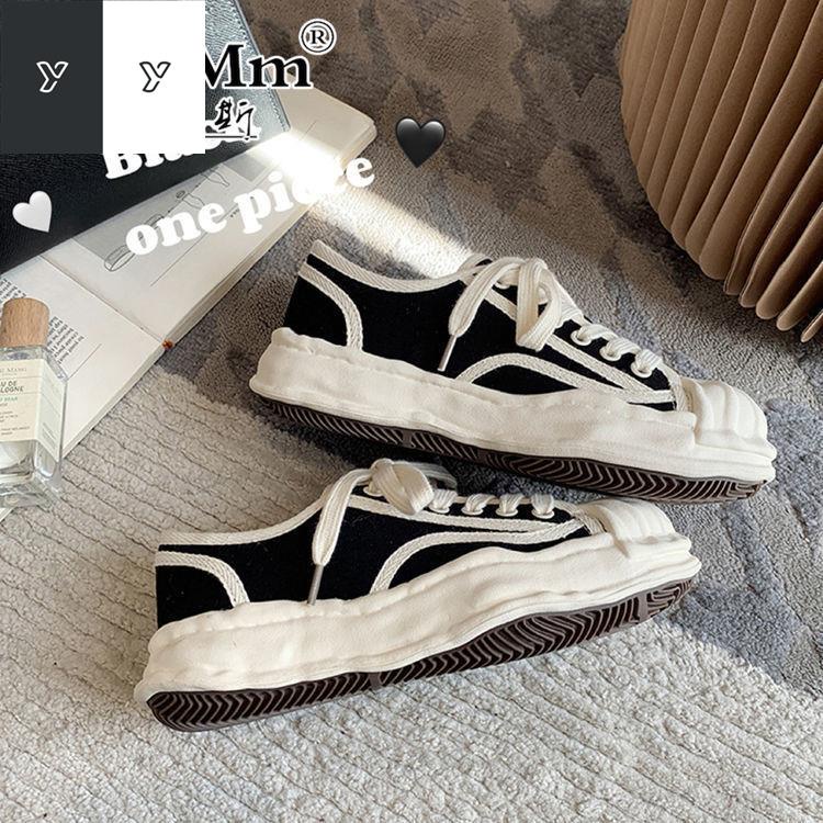 ☂Tt & Mm Toms dày đáy vỏ đen đầu hòa tan giày vải phụ nữ mới xuân thu hè 2022