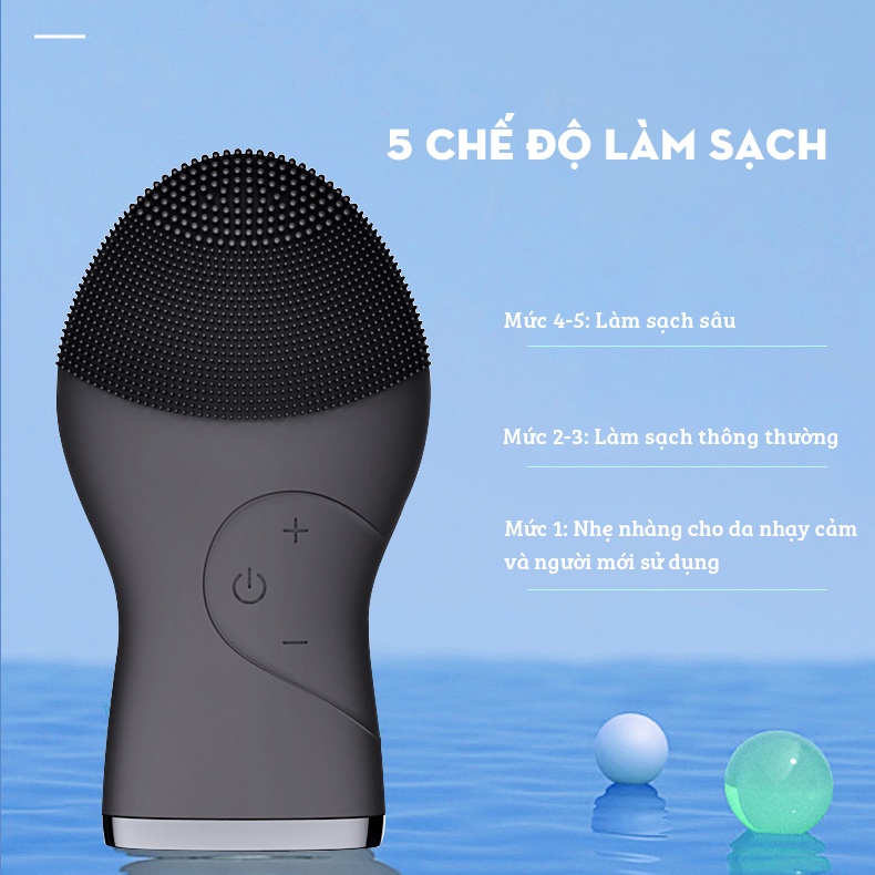 Máy rửa mặt và massage da mặt nam nữ Máy làm sạch mặt silicon công nghệ sóng siêu âm 4.0 Làm sạch bụi bẩn và dầu thừa