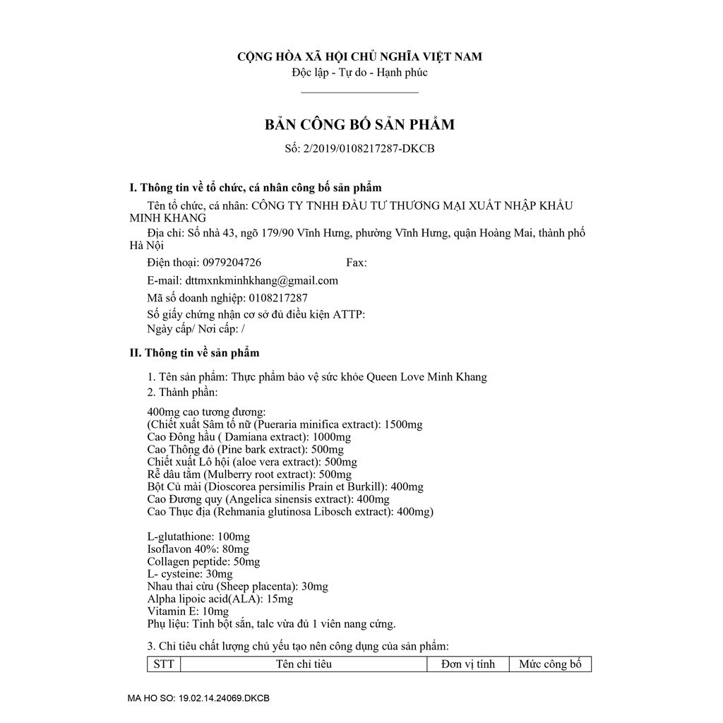 Queen Love Minh Khang - Hỗ trợ làm đẹp da