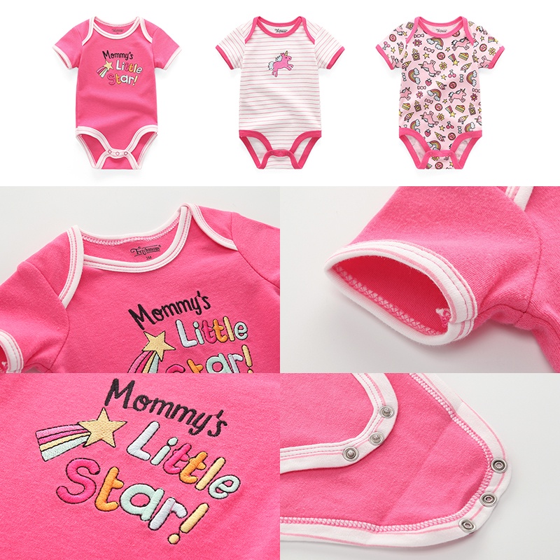 Bộ 3 mảnh áo liền quần cho bé đồ bé gái sơ sinh body bé gái đồ bé gái sơ sinh 0 12 tháng
