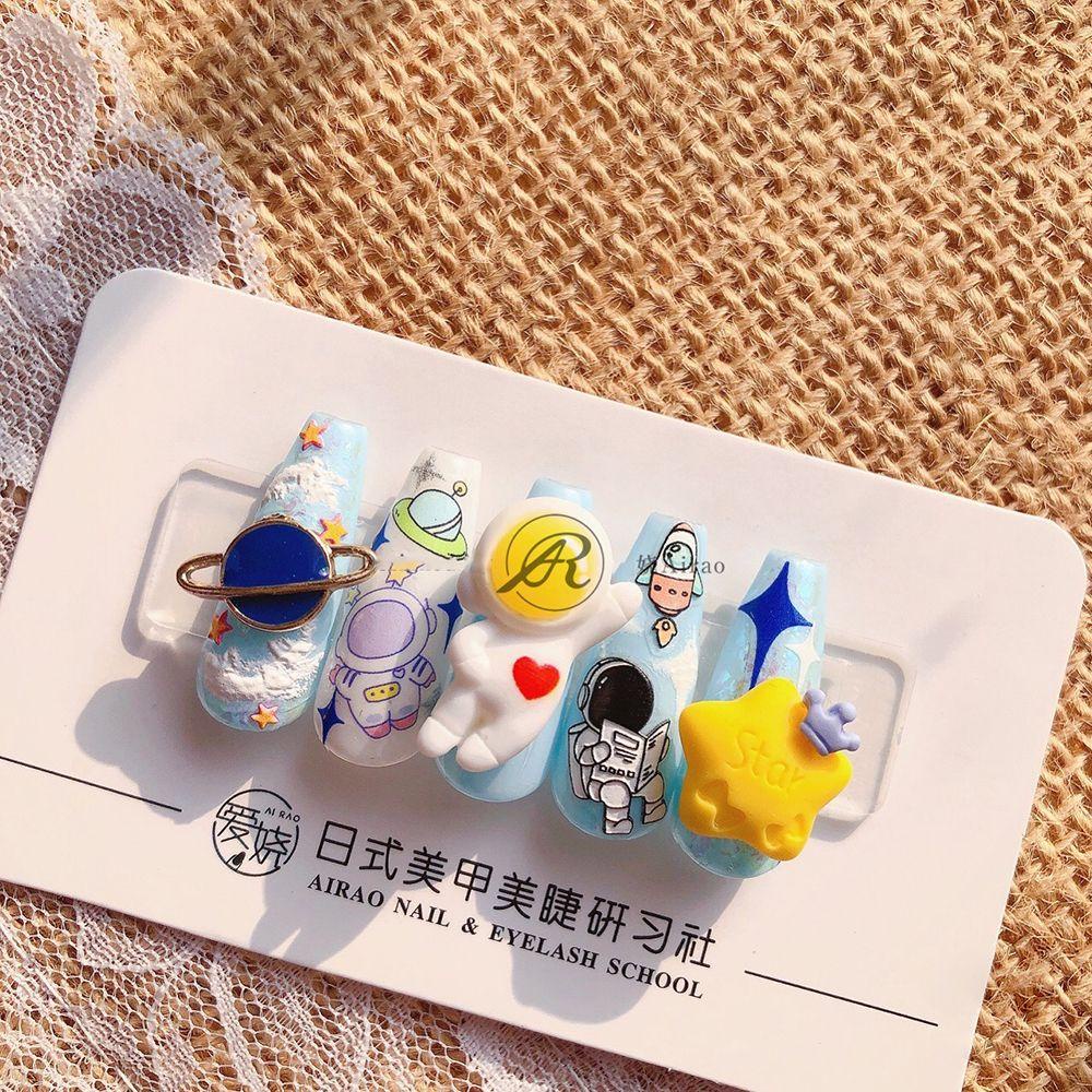 MOCHO Miếng Dán Trang Trí Móng Tay Hình Phi Hành Gia 5D Sáng Tạo