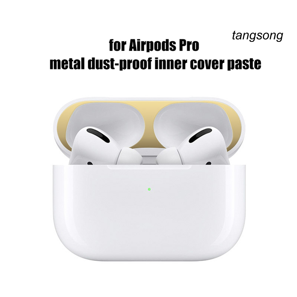 2 Miếng Dán Kim Loại Chống Bụi Cho Tai Nghe Apples Air-Pods Pro