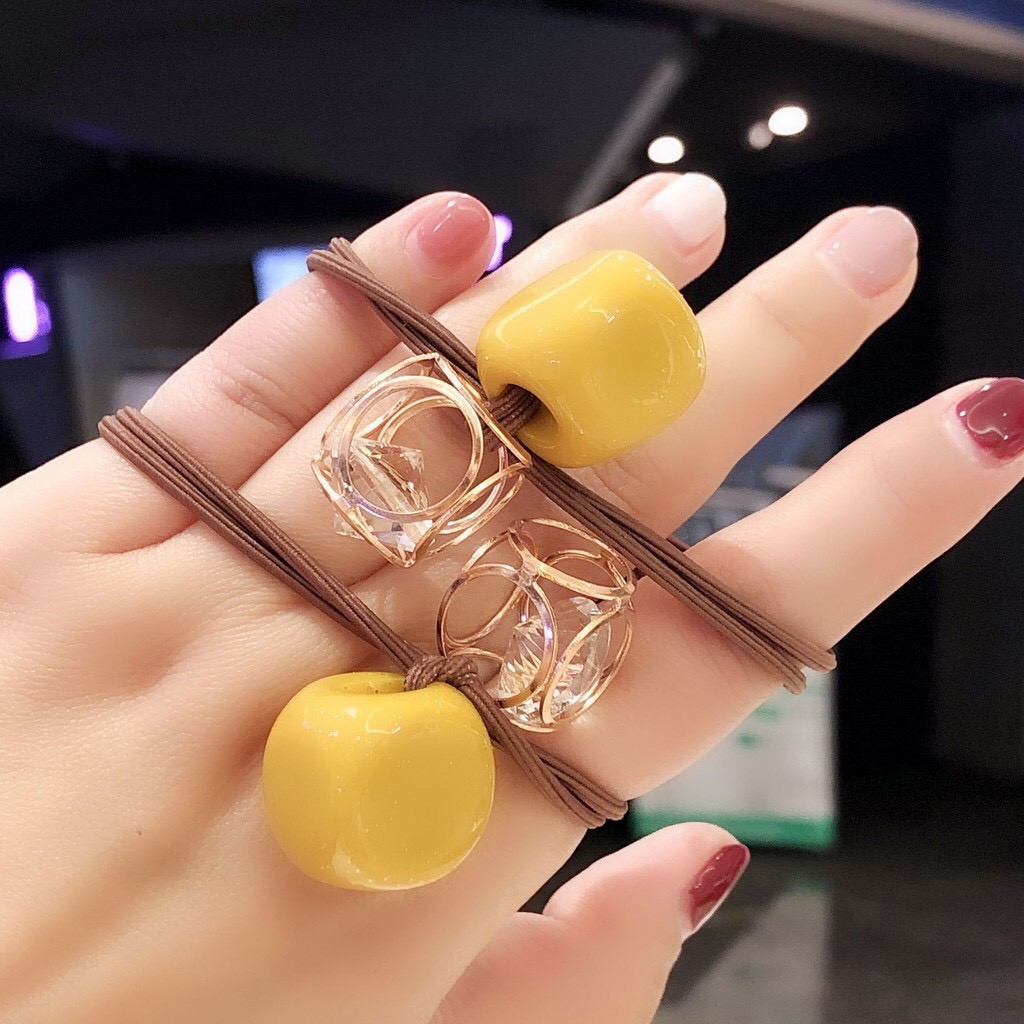 Set 5 Dây buộc tóc dây chun cột tóc đính đá phong cách Hàn Quốc