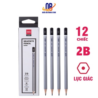 Bút chì 2B cao cấp Deli - thân lục giác dễ cầm nắm chì graphite phù hợp dùng khi làm bài kiểm tra trắc nghiệm U24910