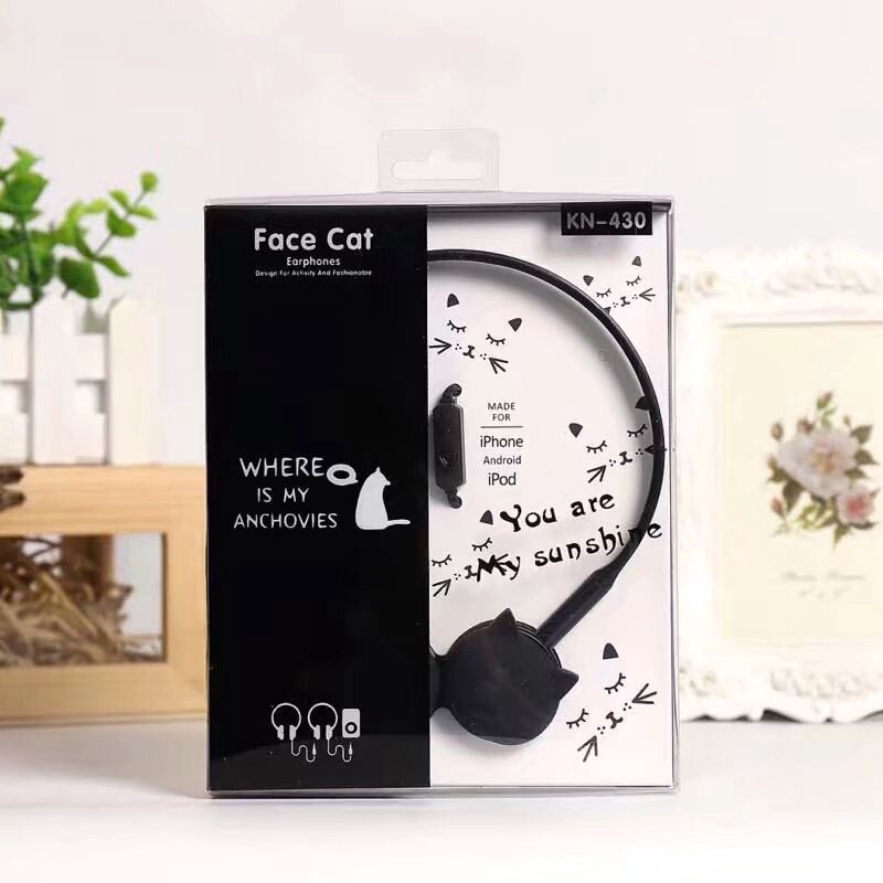 Pink Cat Earphones Easy to Give Baby Birthday Stereo Earphones Color Earphones with Mic iPhone MP3 Children with Retail Box | BigBuy360 - bigbuy360.vn