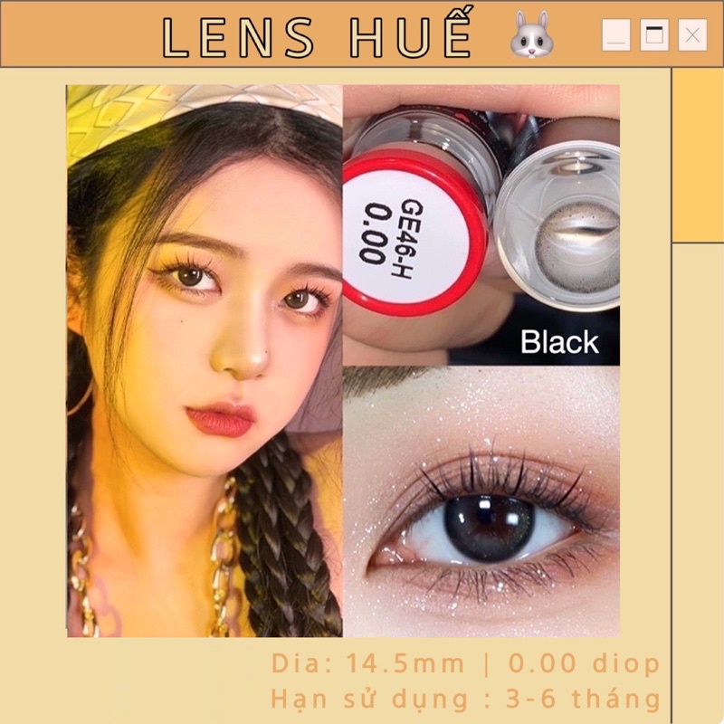 🖤 Lens BLACK | Đen pha nâu tự nhiên tone màu lạ xinh xẻo - Lens Huế ( kính áp tròng )
