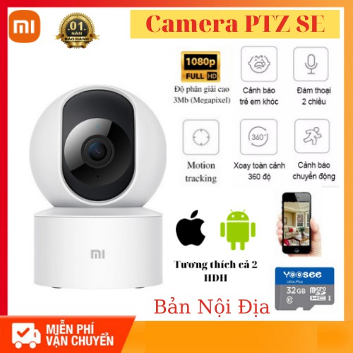 Camera giám sát Xiaomi PTZ SE xoay 360 độ 1080P