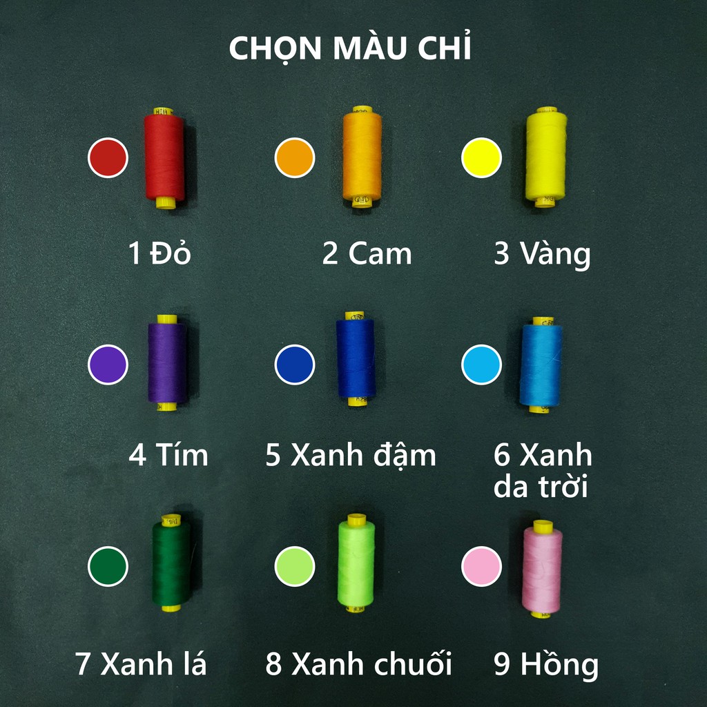 Cuộn chỉ đủ các màu (may mặc, làm tranh)