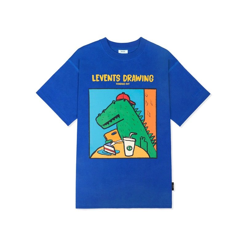 Áo thun Levents Funny Crocodile Màu Xanh unisex nam nữ vải cotton dày mịn full tag AL216