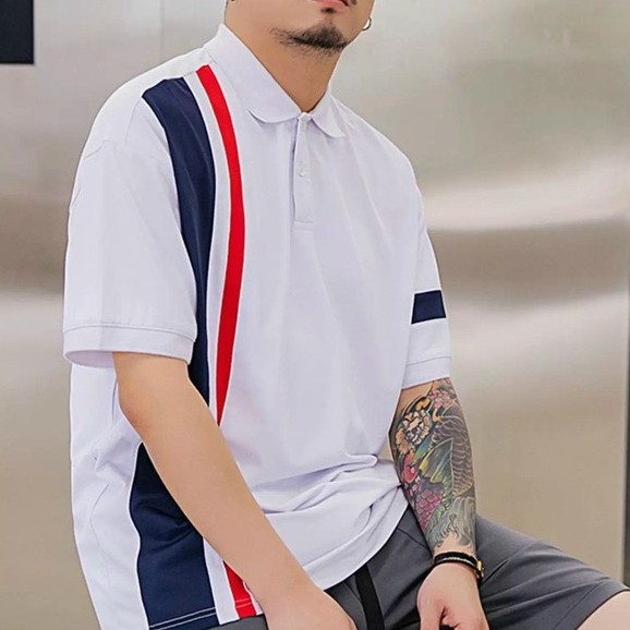 Áo Polo Nam, Áo Phông Nam Có Cổ Phối Kẻ Sọc Thời Thượng Chất Liệu Vải Cá Sấu Cao Cấp - AC114 - Shopmens | BigBuy360 - bigbuy360.vn