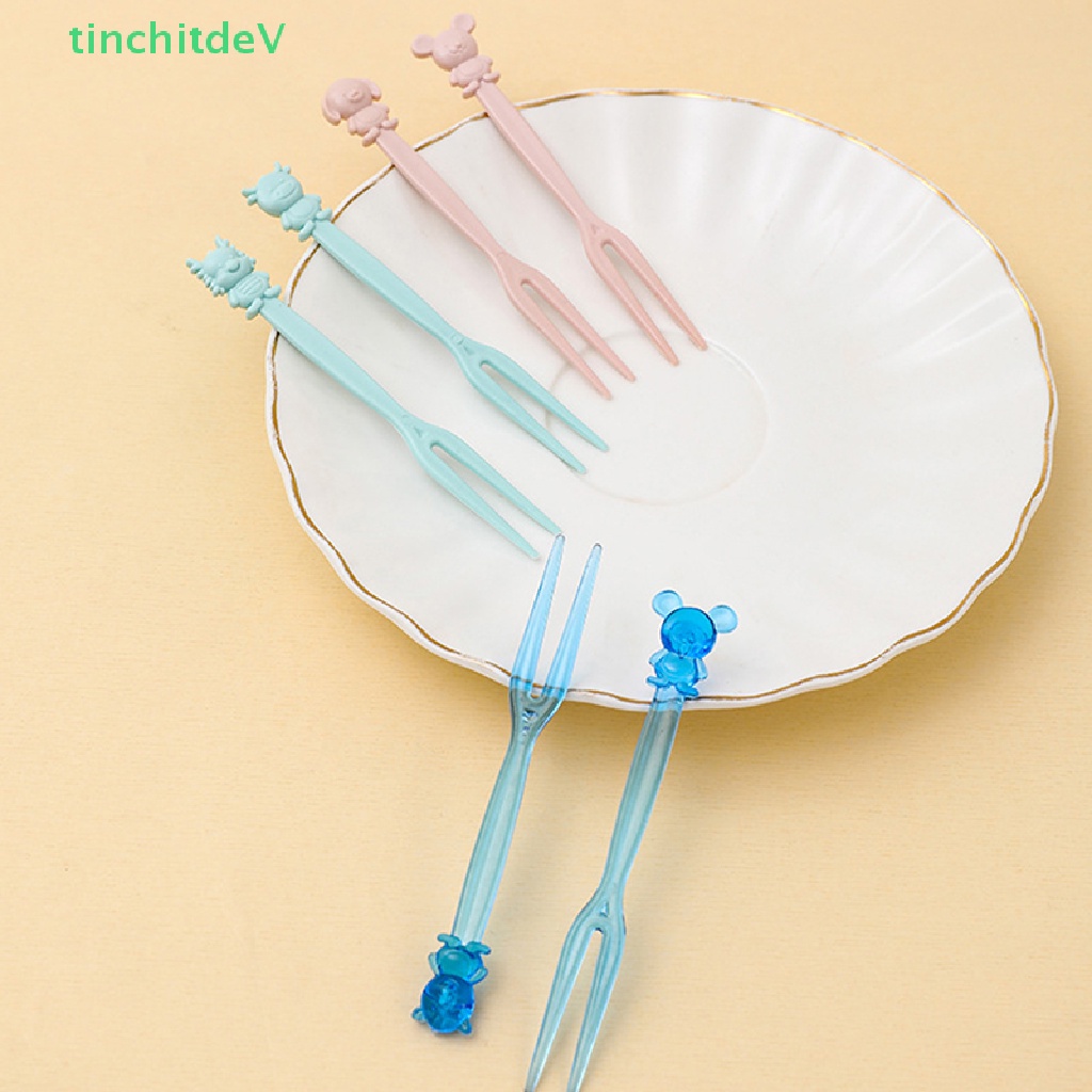 [TinchitdeV] Túi 50 Nĩa Ăn Trái Cây / Bánh Ngọt Hai Răng Dày Phong Cách Trung Hoa [Mới]