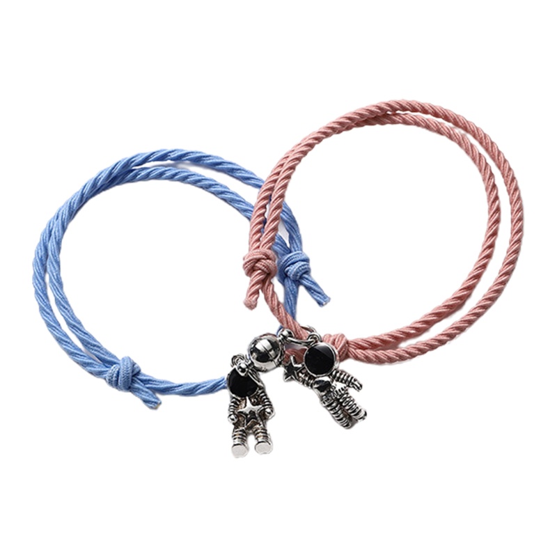 Set 2 vòng tay tình bạn từ tính hình phi hành gia dễ thương sáng tạo tùy chọn màu sắc