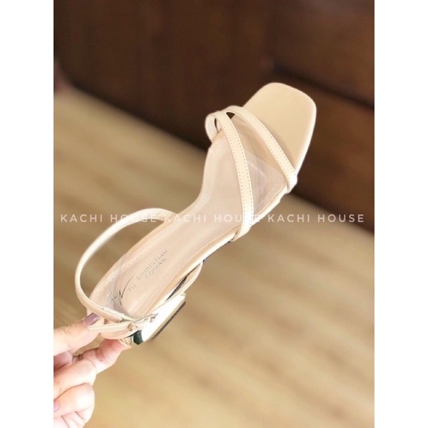 Sandal bệt nữ 2cm 2 quai mảnh cao cấp