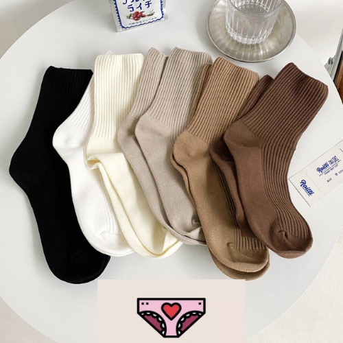 Tất Nữ Cổ Cao, Vớ Trơn Set 5 Màu Siêu Xinh Phong Cách Hàn Quốc Mềm Mại Dễ Phối Đồ M44