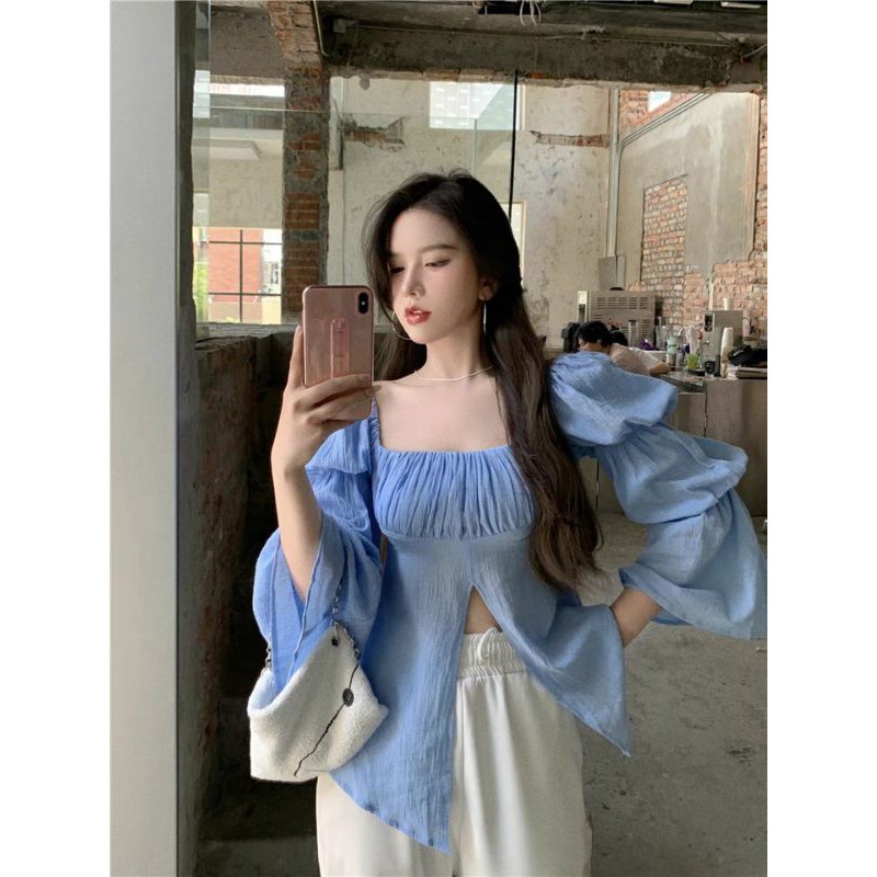 Áo trễ vai xẻ tà