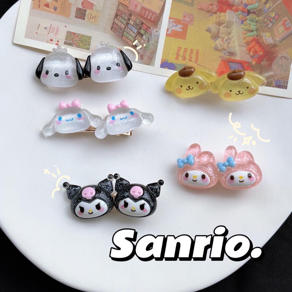 Kẹp Tóc Trong Suốt Họa Tiết Hoạt Hình Phong Cách Hàn Quốc