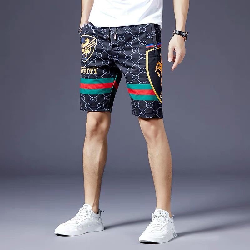 ! Gucci! Quần Short Thể Thao Seluar Pendek Vải cotton Nguyên Chất Thoải Mái Thời Trang Cho Nam