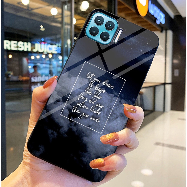 Ốp Lưng OPPO A73, A93 Ốp kính bóng cao cấp Phi Hành Gia