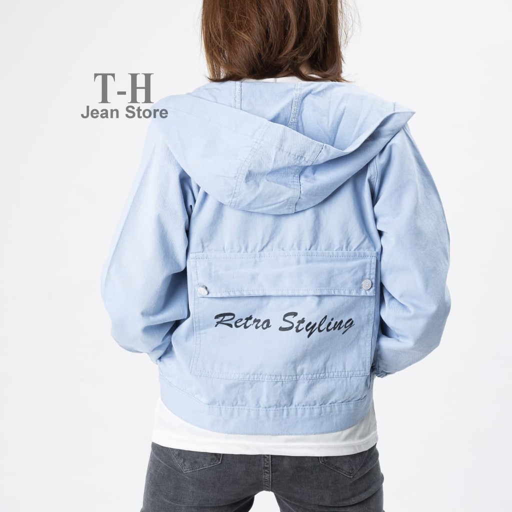 Áo khoác kaki nữ có mũ phối chữ Restro Styling, áo khoác nữ nhiều màu thời trang năng động AKG1 Lisashop101 | BigBuy360 - bigbuy360.vn