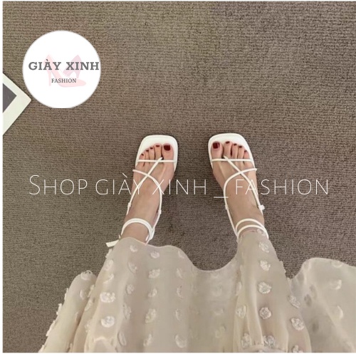 Giày cao gót sỏ ngón quai dây dài gót nhọn 7 phân Mã T99