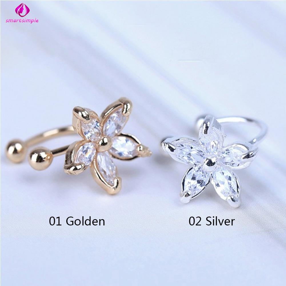 1 Khuyên Tai Hình Chữ U Đính Pha Lê Cho Nữ