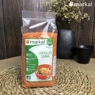 Đậu lăng đỏ cam san hô hữu cơ Markal 500g