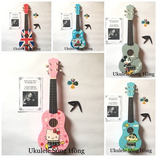 ĐÀN UKULELE SOPRANO MÀU( TẶNG KÈM PHỤ KIỆN ) - HÀNG CÓ SẴN