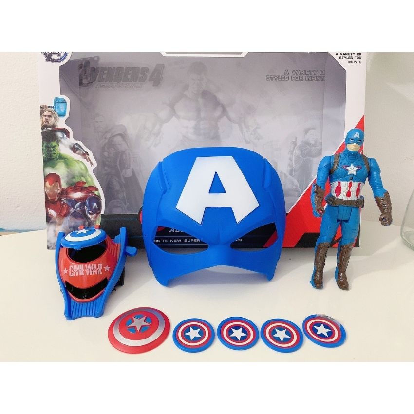 Đồ Chơi Mặt Nạ Captain America - Đại Úy Mỹ Và Phụ Kiện Chiến Đấu Siêu Cấp Cho Bé Nhập Vai Siêu Anh Hùng - SUMOSHOP86