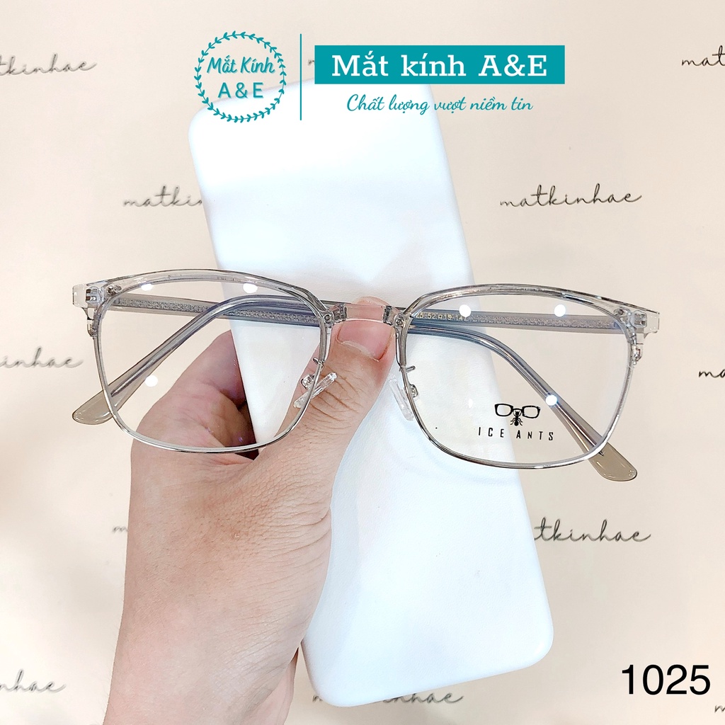 Gọng kính cận nam nữ AMIE Eyewear mắt kính vuông gọng kính nhựa lõi kim loại giảm đau tai thiết kế thời trang 1025