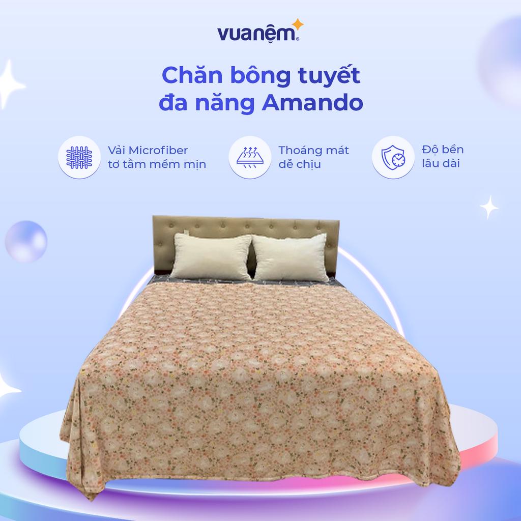 Chăn bông tuyết đa năng Amando 180*200cm 5 họa tiết tiện lợi vải Microfiber tơ tằm mềm mại