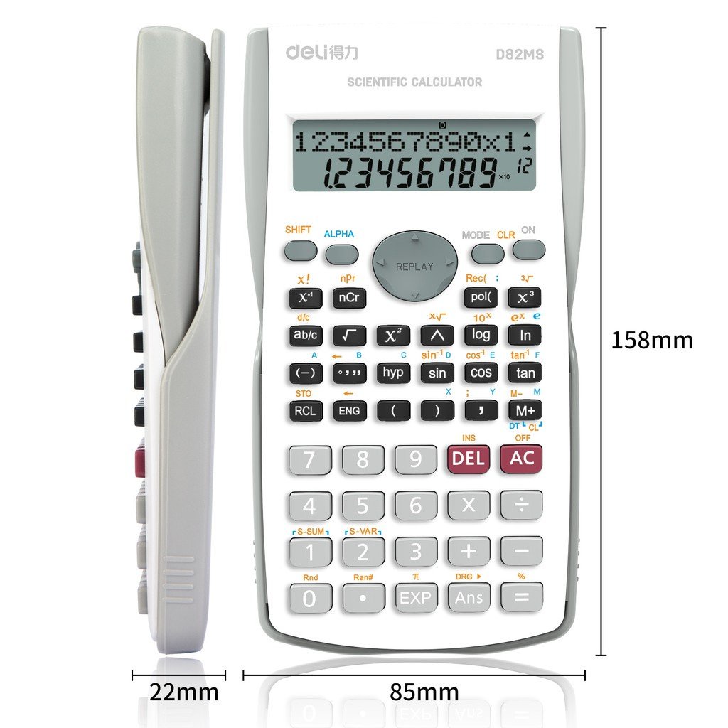 Máy tính kỹ thuật Deli D82MS - 240 chức năng, học sinh cấp 2- vpp Quế Anh