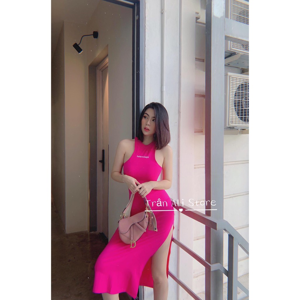 Đầm ba lỗ xẻ tà hot hit baa len thun bozip mềm | BigBuy360 - bigbuy360.vn