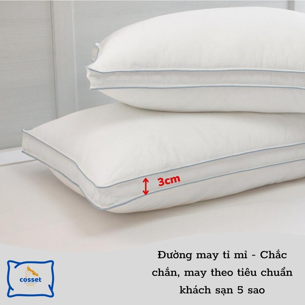 Gối nằm lông vũ Microfiber nhân tạo sợi siêu êm 45x65 50x70 thương hiệu Cosset