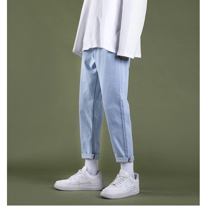 Quần jean màu nâu nam ống rộng CẠP CAO HELLOYOU, Quần bò trắng rộng nam dáng baggy unisex Hàn Quốc top xu hướng 2023 | BigBuy360 - bigbuy360.vn