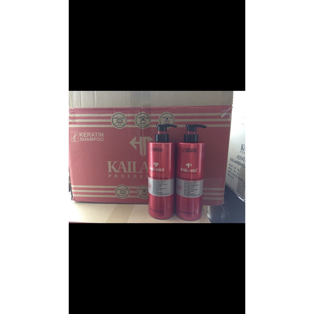 Dầu gội xả Kailamia Collagen Keratin amino repair shampoo 800ml - Italy