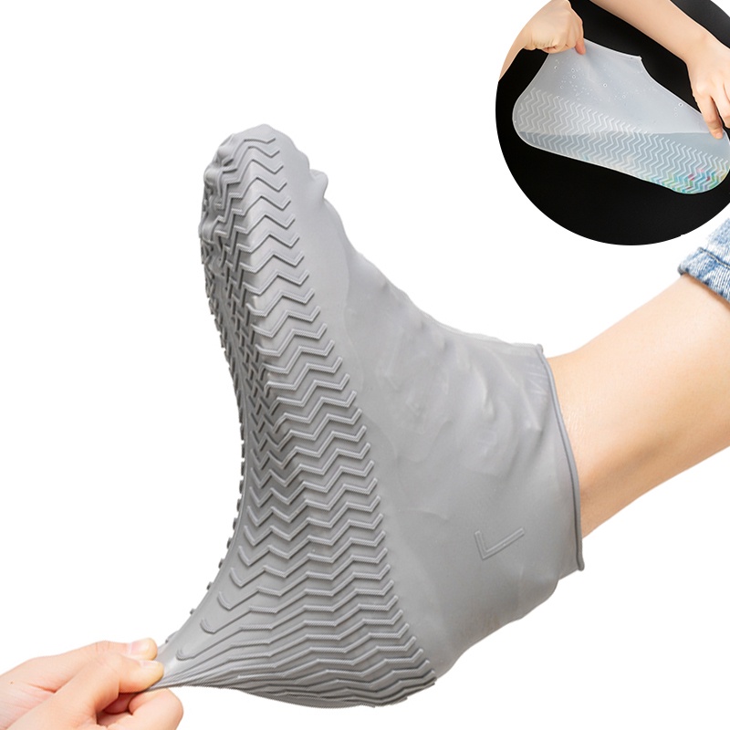 1 Cặp Bọc Giày Đi Mưa Bằng Cao Su Chống Thấm Nước Tái Sử Dụng Nhiều Lần