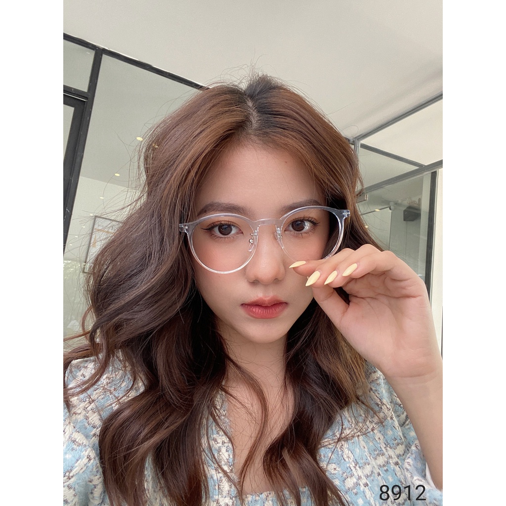 Kính Mắt Tròn Nam Nữ Lilyeyewear Chống Ánh Sáng Xanh Đeo Giả Cận Màu Sắc Thời Trang 8912