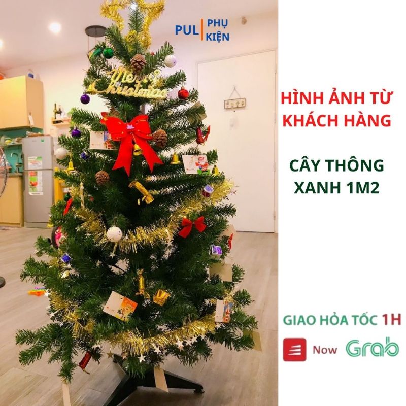 Cây thông noel để bàn mini 1m2 90cm 60cm kèm phụ kiện đẹp trang trí giáng sinh trong nhà phòng ngủ ngoài trời