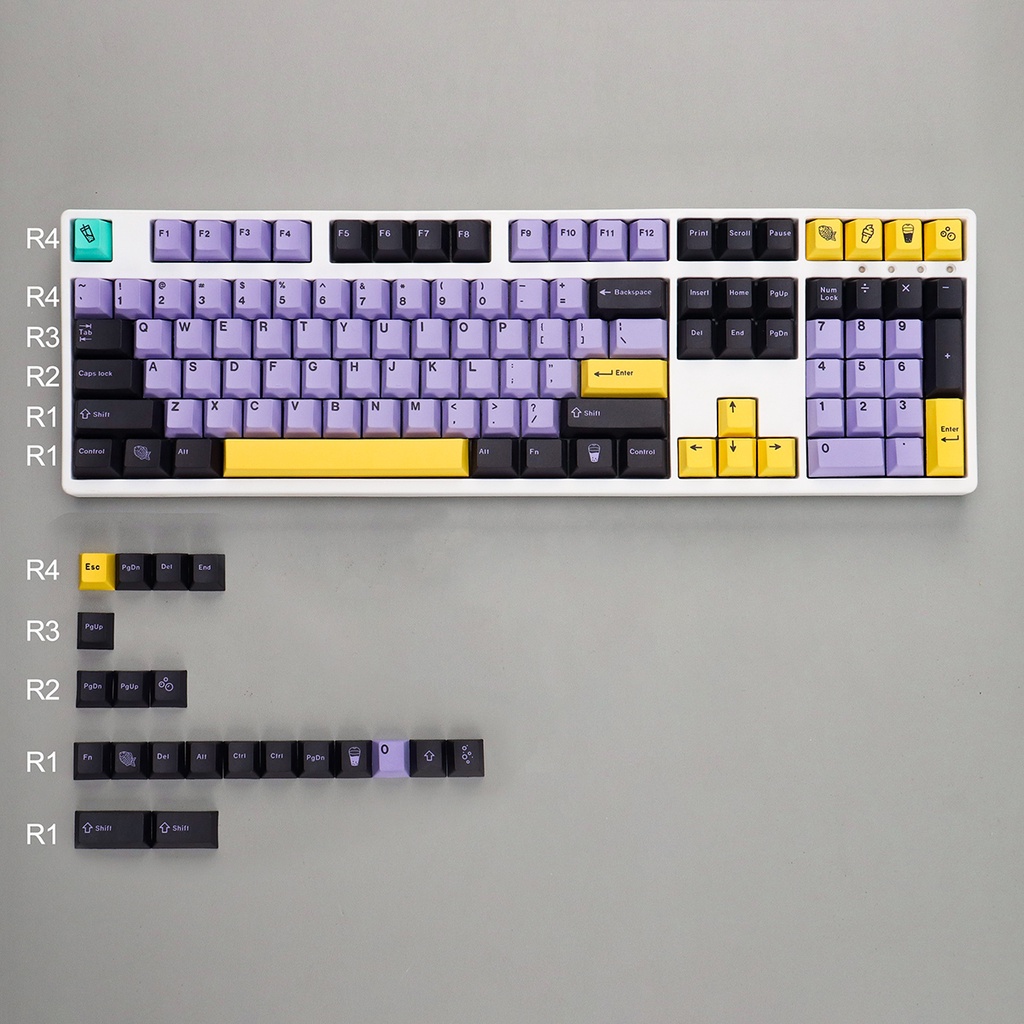 GMK Taro  keycaps cherry profile Dye-Sublimation PBT keycap 129keys