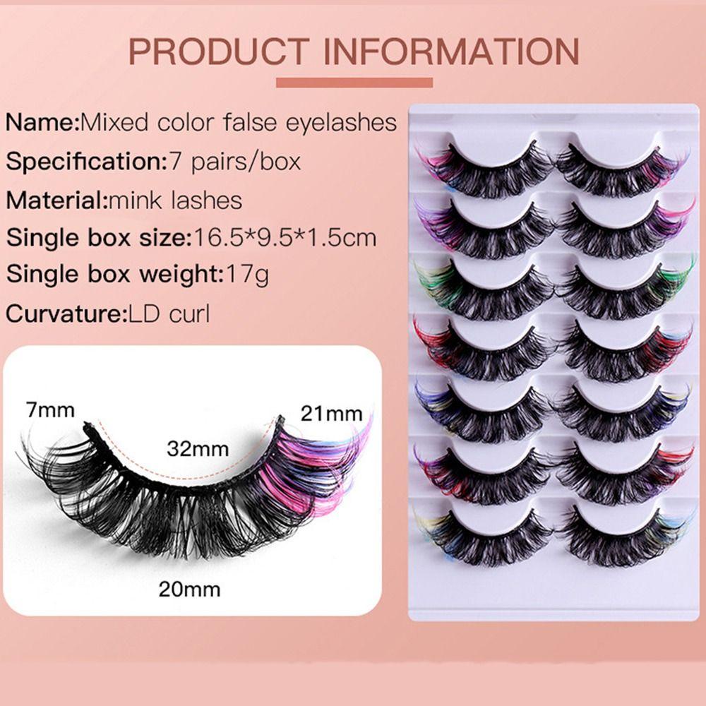 OCEANMAP Lông Mi Giả Dày Dặn Nhiều Màu Sắc Trang Điểm Cho Nữ